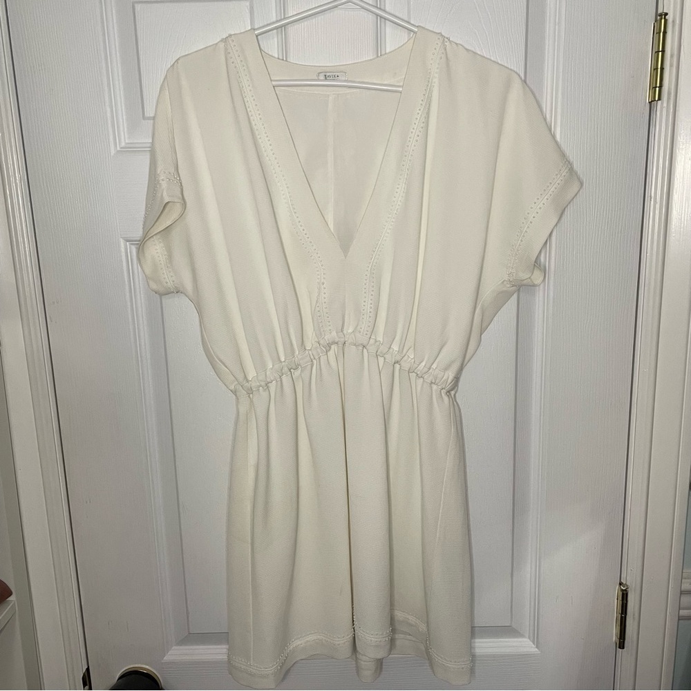 Tavik V Neck White Mini Dress Cover Up Small